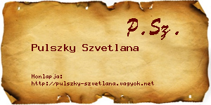 Pulszky Szvetlana névjegykártya